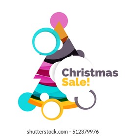 Abstract Christmas sale banner design with blank space. Vector illustration