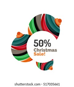 Abstract Christmas sale banner design with blank space. Vector illustration
