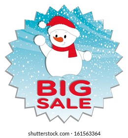 abstract Christmas sale label on white background