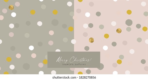 Resumen Navidad patrón sin fisuras con decoración de brillo de papel dorado de confeti colorido y Navidad. Fondo de invierno para invitación, papel de embalaje, tarjeta de felicitación, etc