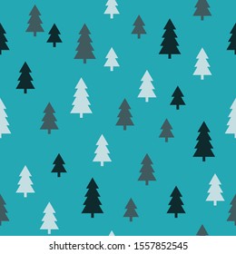 Abstract Christmas seamless pattern with decorative Christmas tree. Print for greeting cards, fabric or wrapping paper designs.  Eps 10 vector illustration.
