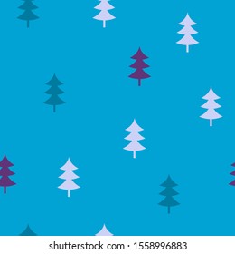 Abstract Christmas seamless pattern with decorative Christmas tree. Print for greeting cards, fabric or wrapping paper designs.  Eps 10 vector illustration.
