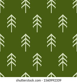 Abstract Christmas seamless pattern with decorative Christmas tree. Print for greeting cards, fabric or wrapping paper designs.  Eps 10 vector illustration.
