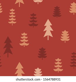 Abstract Christmas seamless pattern with decorative Christmas tree. Print for greeting cards, fabric or wrapping paper designs.  Eps 10 vector illustration.
