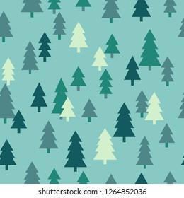 Abstract Christmas seamless pattern of different christmas tree. Print for greeting cards, fabric or wrapping paper designs.  Eps 10 vector illustration.

