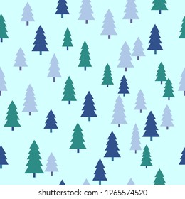 Abstract Christmas seamless pattern of different christmas tree. Print for greeting cards, fabric or wrapping paper designs.  Eps 10 vector illustration.

