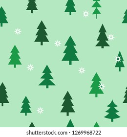 Abstract Christmas seamless pattern of different christmas tree. Print for greeting cards, fabric or wrapping paper designs.  Eps 10 vector illustration.

