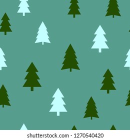 Abstract Christmas seamless pattern of different christmas tree. Print for greeting cards, fabric or wrapping paper designs.  Eps 10 vector illustration.

