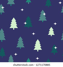 Abstract Christmas seamless pattern of different christmas tree. Print for greeting cards, fabric or wrapping paper designs.  Eps 10 vector illustration.

