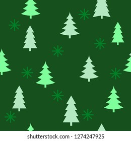 Abstract Christmas seamless pattern of different christmas tree. Print for greeting cards, fabric or wrapping paper designs.  Eps 10 vector illustration.

