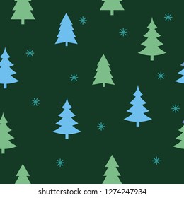 Abstract Christmas seamless pattern of different christmas tree. Print for greeting cards, fabric or wrapping paper designs.  Eps 10 vector illustration.

