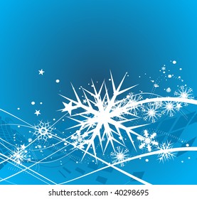 Abstract christmas snow on blue background, vector illustration for xmas