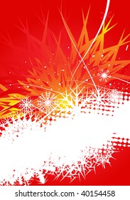 Abstract christmas snow on red background, vector illustration for xmas