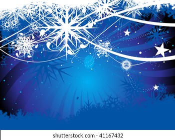 Abstract christmas snow on wave line background, vector illustration for xmas