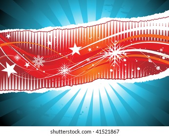 Abstract christmas snow on wave line background, vector illustration for xmas