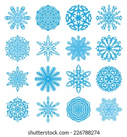 Abstract Christmas snowflake consisting of set of elements