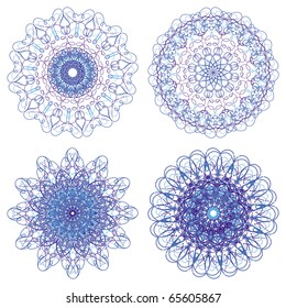 Abstract Christmas snowflake consisting of set of elements
