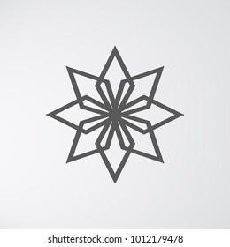Abstract christmas snowflake icon. Vector element for your design.