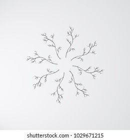 Abstract christmas snowflake icon. Vector element for your design.