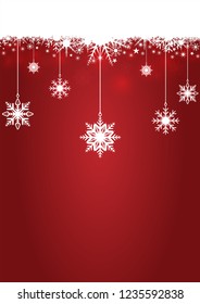 Abstract Christmas snowflake with night star light for vintage background