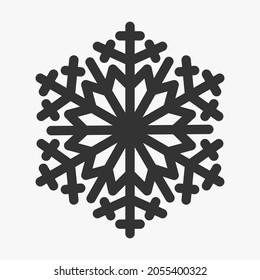 Abstract christmas snowflake. The winter design element is isolated on a white background. Vector New Year's illustration.