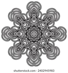 Abstract christmas snowflake. The winter design element is isolated on a white background. Vector New Year's illustration