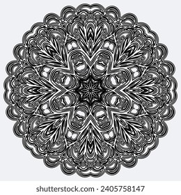 Abstract christmas snowflake. The winter design element is isolated on a white background. Vector New Year's illustration