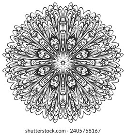 Abstract christmas snowflake. The winter design element is isolated on a white background. Vector New Year's illustration