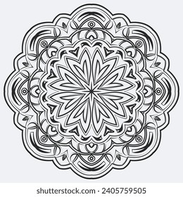 Abstract christmas snowflake. The winter design element is isolated on a white background. Vector New Year's illustration