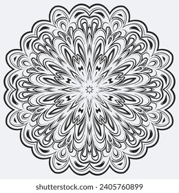 Abstract christmas snowflake. The winter design element is isolated on a white background. Vector New Year's illustration