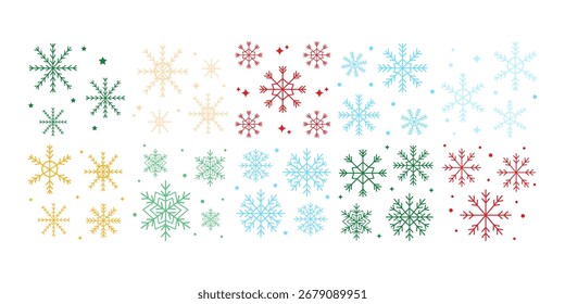 Abstrakte Weihnachten Schneeflocken Vektor Paket