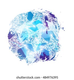 Abstract Christmas star border - vector illustration