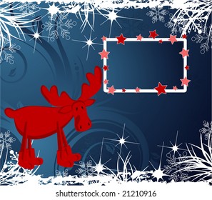 Abstract Christmas theme with deer.