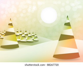 Abstract christmas tree background - illustration