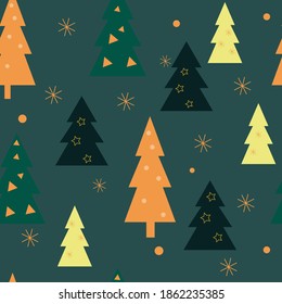 abstrakter Weihnachtsbaumhintergrund nahtloses Muster. Vektorgrafik auf hellem Trendhintergrund