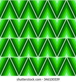 Abstract Christmas tree background, Seamless background with bright green triangles