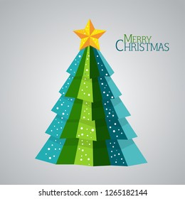 Abstract christmas tree background, Trendy design template