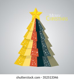 Abstract christmas tree background, Trendy design template