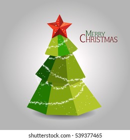 Abstract christmas tree background, Trendy design template