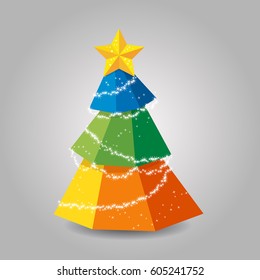 Abstract christmas tree background, Trendy design template