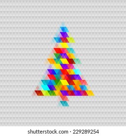 Abstract christmas tree background triangle template. Vector