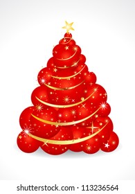 abstract christmas tree of balls vector illustration