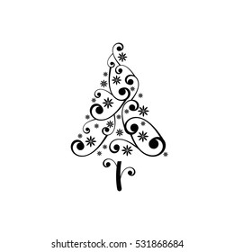 Abstract Christmas tree. black