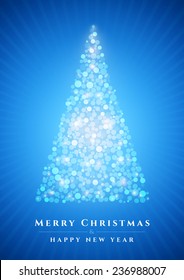Abstract Christmas tree blue background