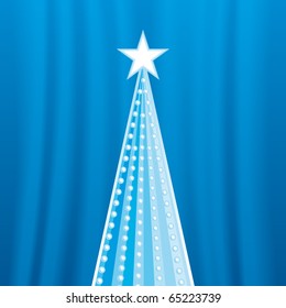Abstract christmas tree with blue background