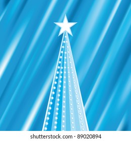 Abstract christmas tree with blue background