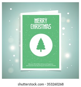 Abstract Christmas Tree. Christmas book cover or flyer template, vector background