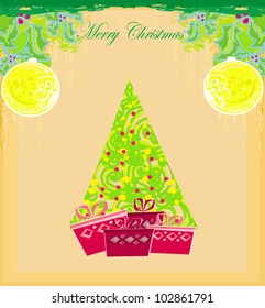 Abstract christmas tree card