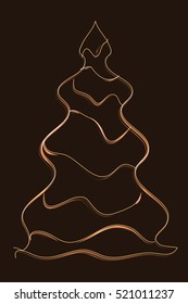 abstract Christmas tree, card
