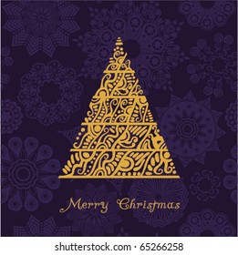 Abstract christmas tree card